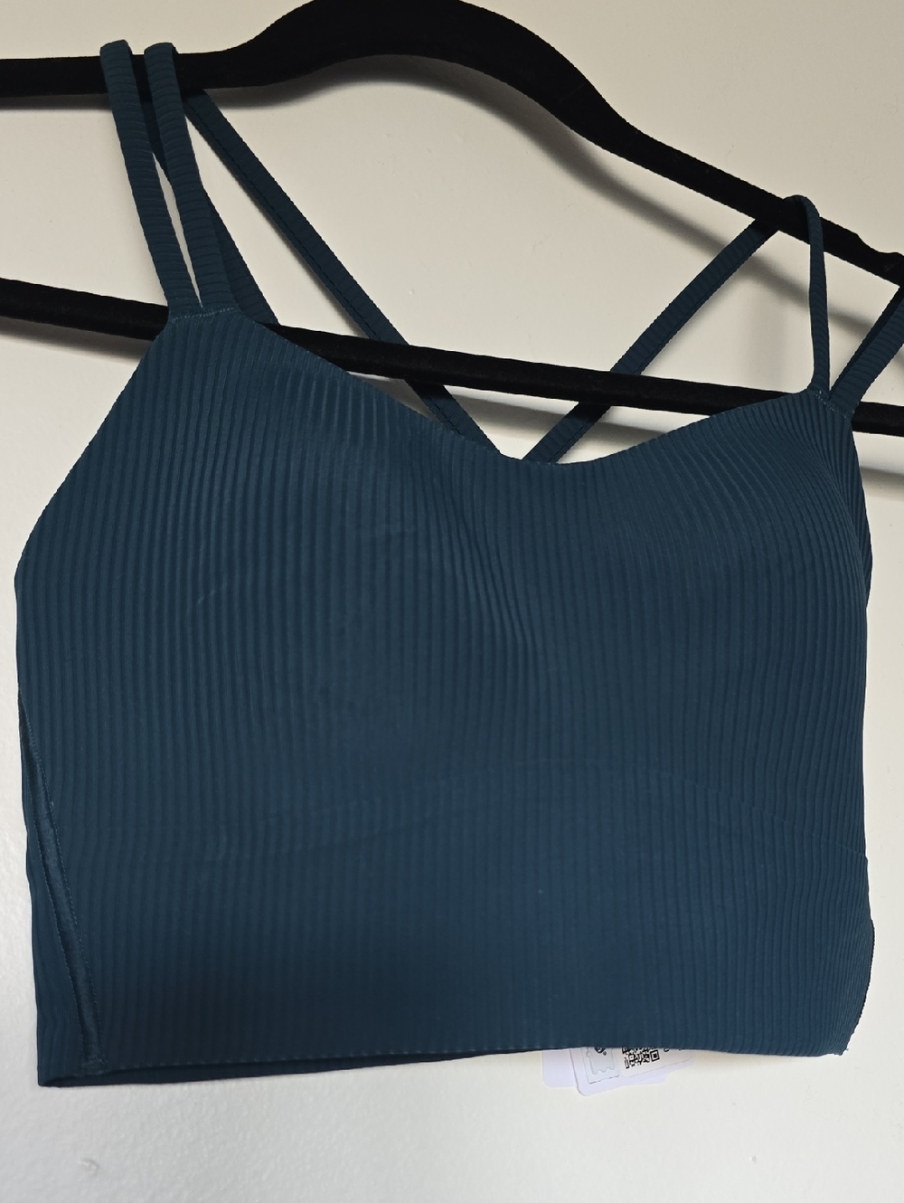 lululemon athletica ribbed sports bra in deep teal blue